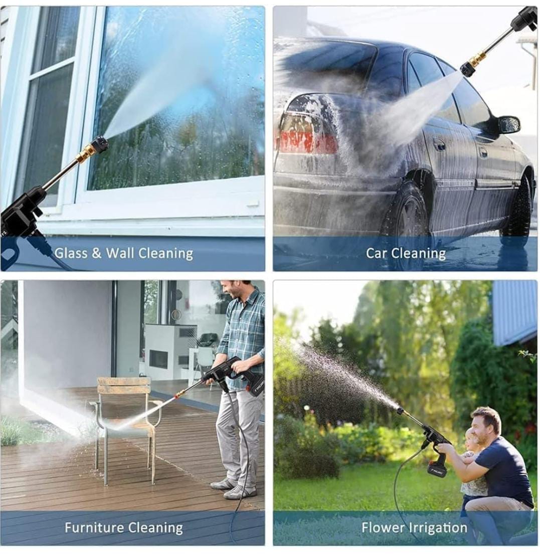 double Battery 48V Rechargeable Electric, Car WaDsher Gun (1 Set)